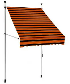 vidaXL Manual Retractable Awning 100 cm Orange and Brown