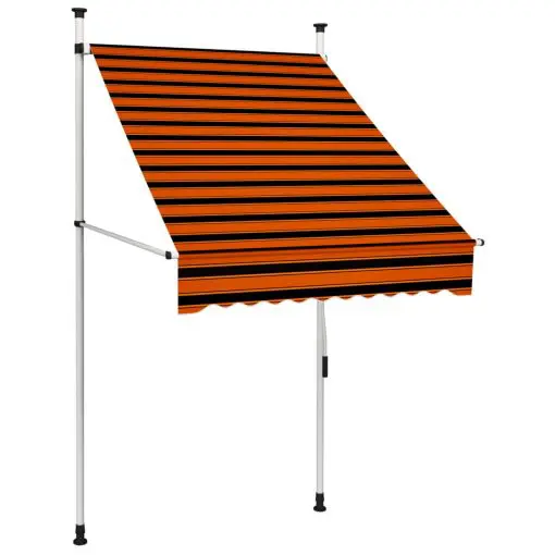 vidaXL Manual Retractable Awning 100 cm Orange and Brown