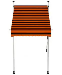 vidaXL Manual Retractable Awning 100 cm Orange and Brown