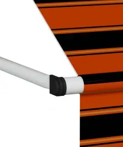 vidaXL Manual Retractable Awning 100 cm Orange and Brown