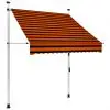 vidaXL Manual Retractable Awning 150 cm Orange and Brown