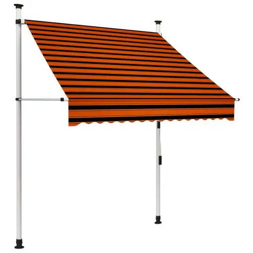 vidaXL Manual Retractable Awning 150 cm Orange and Brown