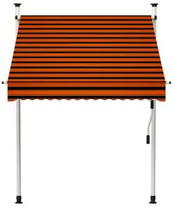 vidaXL Manual Retractable Awning 150 cm Orange and Brown