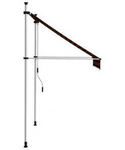 vidaXL Manual Retractable Awning 150 cm Orange and Brown