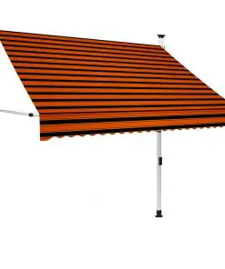 vidaXL Manual Retractable Awning 200 cm Orange and Brown