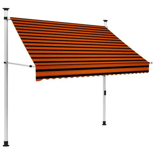 vidaXL Manual Retractable Awning 200 cm Orange and Brown