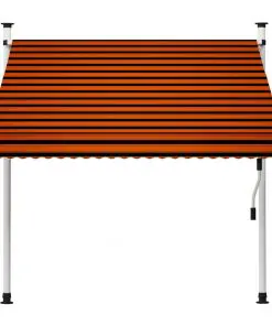 vidaXL Manual Retractable Awning 200 cm Orange and Brown