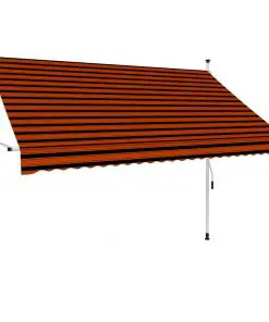 vidaXL Manual Retractable Awning 250 cm Orange and Brown