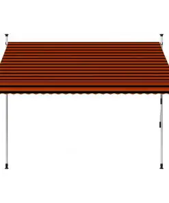 vidaXL Manual Retractable Awning 250 cm Orange and Brown