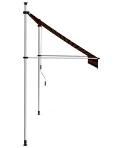vidaXL Manual Retractable Awning 250 cm Orange and Brown
