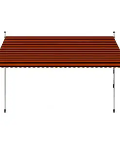 vidaXL Manual Retractable Awning 300 cm Orange and Brown