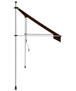 vidaXL Manual Retractable Awning 300 cm Orange and Brown