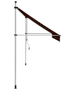 vidaXL Manual Retractable Awning 350 cm Orange and Brown