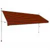 vidaXL Manual Retractable Awning 400 cm Orange and Brown