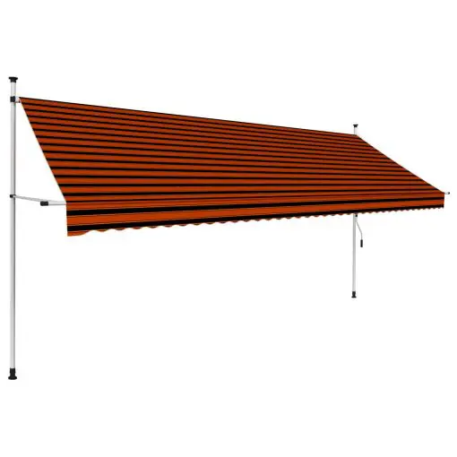 vidaXL Manual Retractable Awning 400 cm Orange and Brown