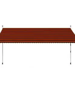 vidaXL Manual Retractable Awning 400 cm Orange and Brown