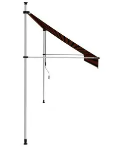 vidaXL Manual Retractable Awning 400 cm Orange and Brown