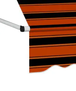 vidaXL Manual Retractable Awning 400 cm Orange and Brown
