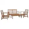 vidaXL 4 Piece Garden Lounge Set Solid Acacia Wood
