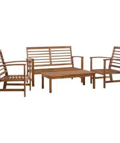 vidaXL 4 Piece Garden Lounge Set Solid Acacia Wood