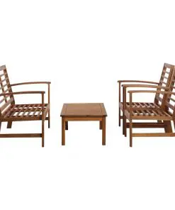 vidaXL 4 Piece Garden Lounge Set Solid Acacia Wood