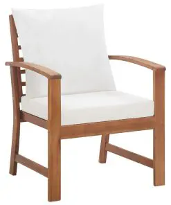 vidaXL 4 Piece Garden Lounge Set with Cushions Solid Acacia Wood