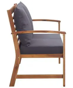 vidaXL 4 Piece Garden Lounge Set with Cushions Solid Acacia Wood