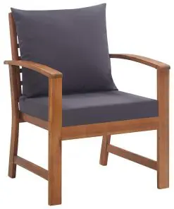 vidaXL 4 Piece Garden Lounge Set with Cushions Solid Acacia Wood