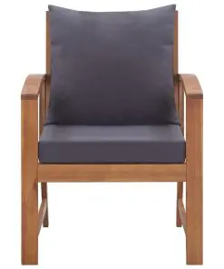 vidaXL 4 Piece Garden Lounge Set with Cushions Solid Acacia Wood