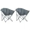 vidaXL Folding Moon Chairs 2 pcs Grey