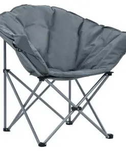 vidaXL Folding Moon Chairs 2 pcs Grey