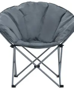 vidaXL Folding Moon Chairs 2 pcs Grey