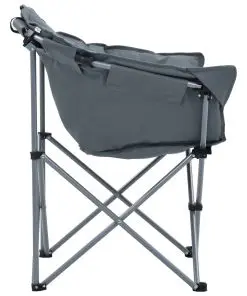 vidaXL Folding Moon Chairs 2 pcs Grey