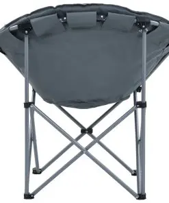 vidaXL Folding Moon Chairs 2 pcs Grey