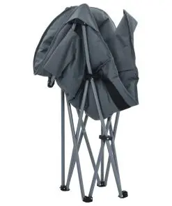 vidaXL Folding Moon Chairs 2 pcs Grey