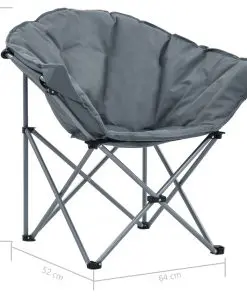 vidaXL Folding Moon Chairs 2 pcs Grey