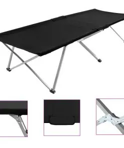 vidaXL Camping Bed 206x75x45 cm XXL Black