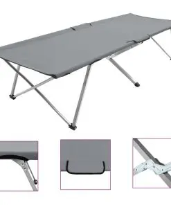 vidaXL Camping Bed 206x75x45 cm XXL Grey