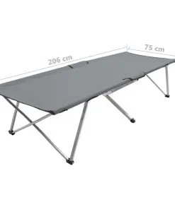vidaXL Camping Bed 206x75x45 cm XXL Grey