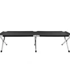 vidaXL Camping Bed 190x74x47 cm XL Black