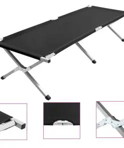 vidaXL Camping Bed 190x74x47 cm XL Black