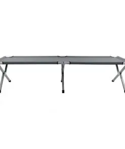 vidaXL Camping Bed 190x74x47 cm XL Grey