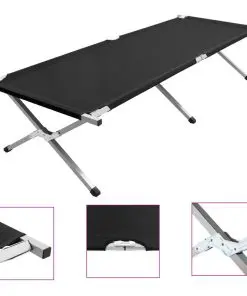 vidaXL Camping Bed 210x80x48 cm XXL Black