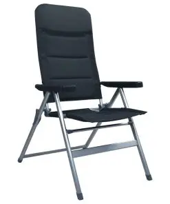 vidaXL Reclining Garden Chairs 2 pcs Aluminium Black