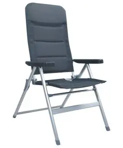 vidaXL Reclining Garden Chairs 2 pcs Aluminium Grey