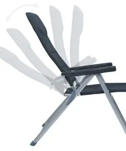 vidaXL Reclining Garden Chairs 2 pcs Aluminium Grey