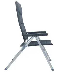 vidaXL Reclining Garden Chairs 2 pcs Aluminium Grey