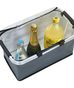 vidaXL Foldable Cool Bag Grey 46x27x23 cm Aluminium