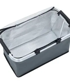 vidaXL Foldable Cool Bag Grey 46x27x23 cm Aluminium