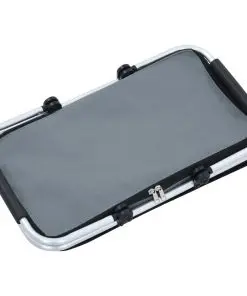 vidaXL Foldable Cool Bag Grey 46x27x23 cm Aluminium